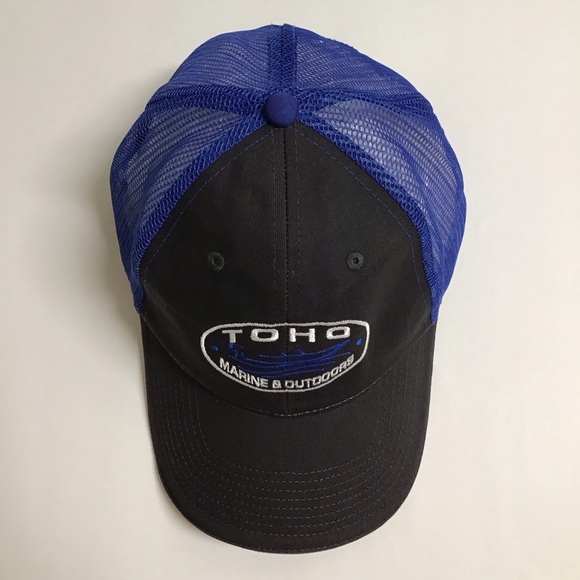 TOHO Marine Outdoors Hat Mesh Cap Adjusts Blue Gray White Lake Boating Sea - Picture 6 of 10
